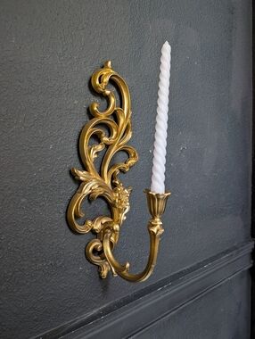 Vintage MCM hollywood Regency Syroco Candle Holder Wall Sconce 16.25" x 5.5"